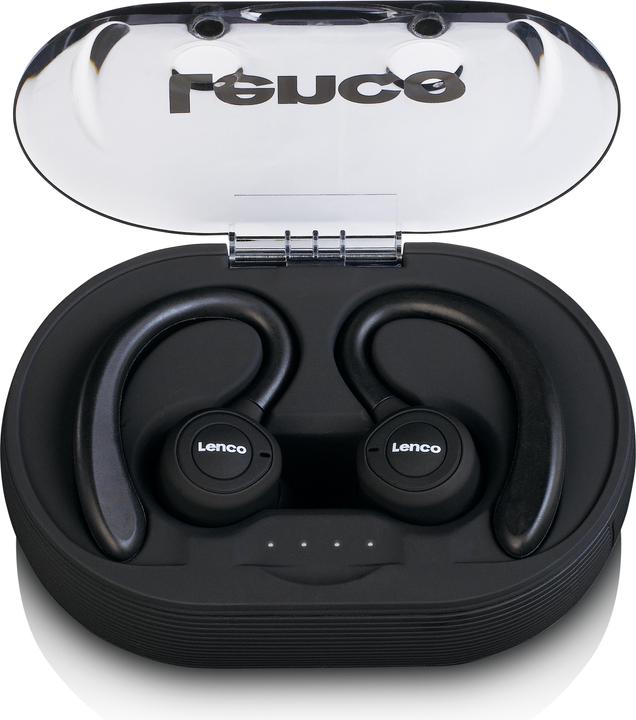 Immagine prodotto Lenco Auricolare stereo B 460BK Bluetooth® Sport, gancio per le orecchie, resistente al sudore (60 h, Senza fili)