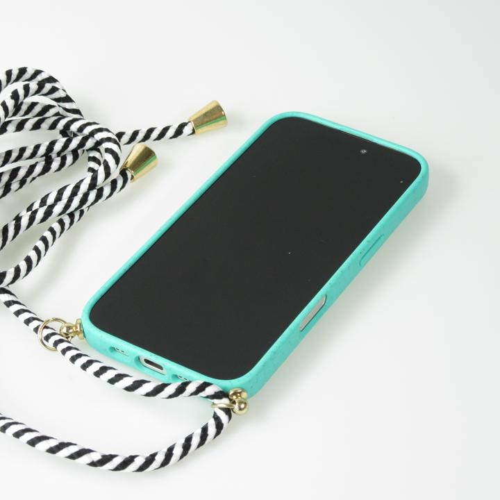 Actual product image PhoneLook Sleeve Organic Eco-Friendly Vegan with Mobile Phone Chain Necklace Turquoise