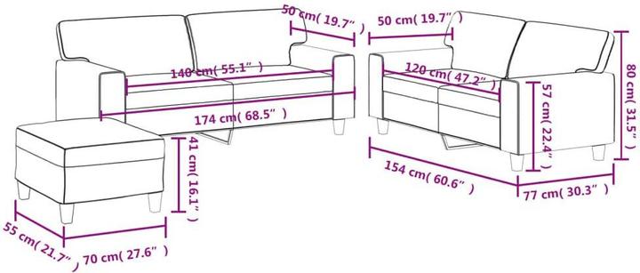 Actual product image VidaXL Giselbert (2 person sofa)