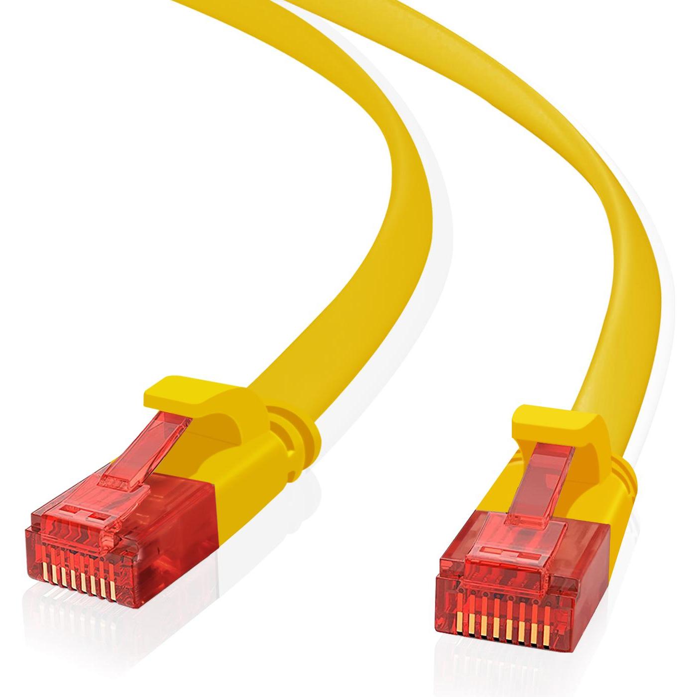 Thumbnail - Helos ultra slim Patchkabel U/UTP Cat 6 gelb 5,0m (U/UTP, CAT6, 5 m), Netzwerkkabel