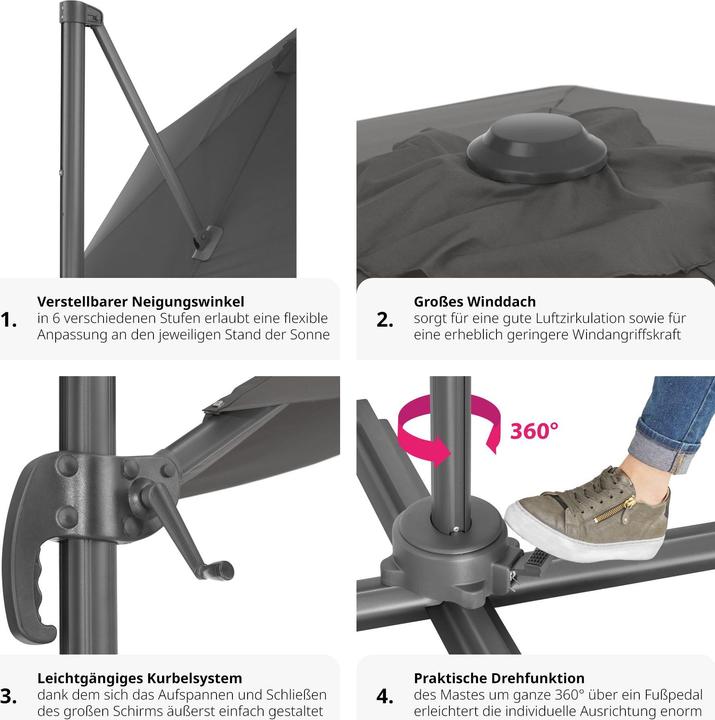 Produktbild tectake Ampelschirm (3 m)