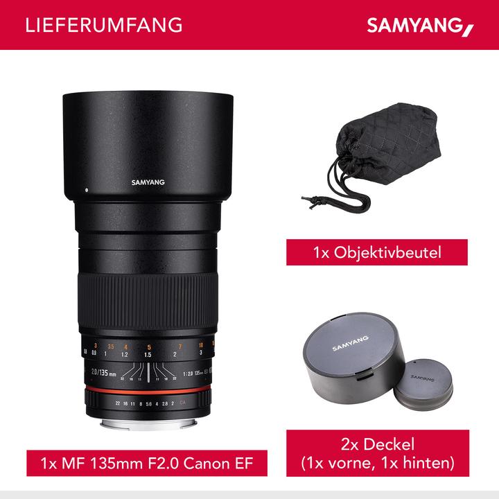 Produktbild Samyang 135mm f/2 - f/22 ED UMC - Canon EF (Canon EF, Vollformat)