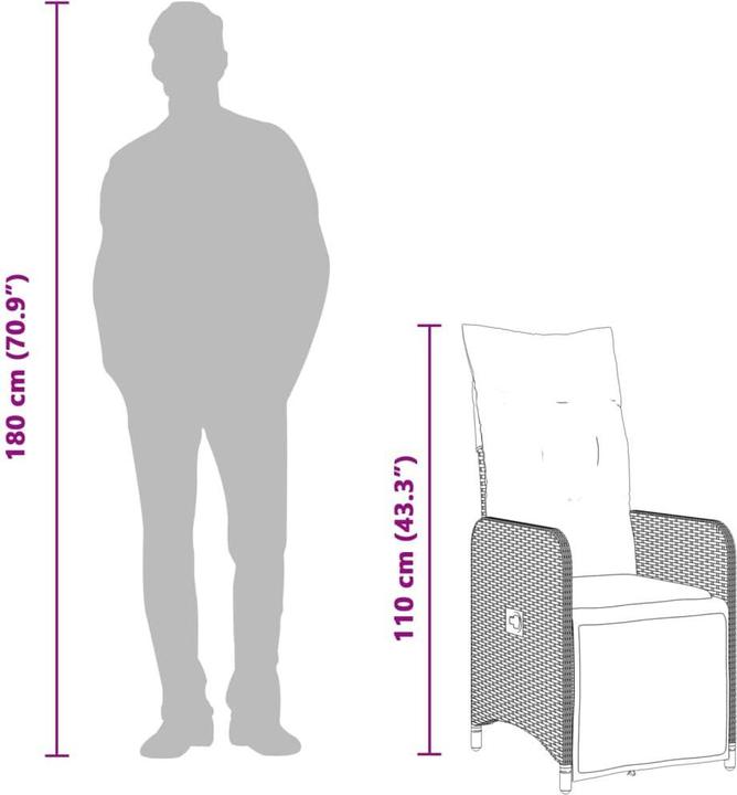 Image du produit vidaXL Gartensessel verstellbar