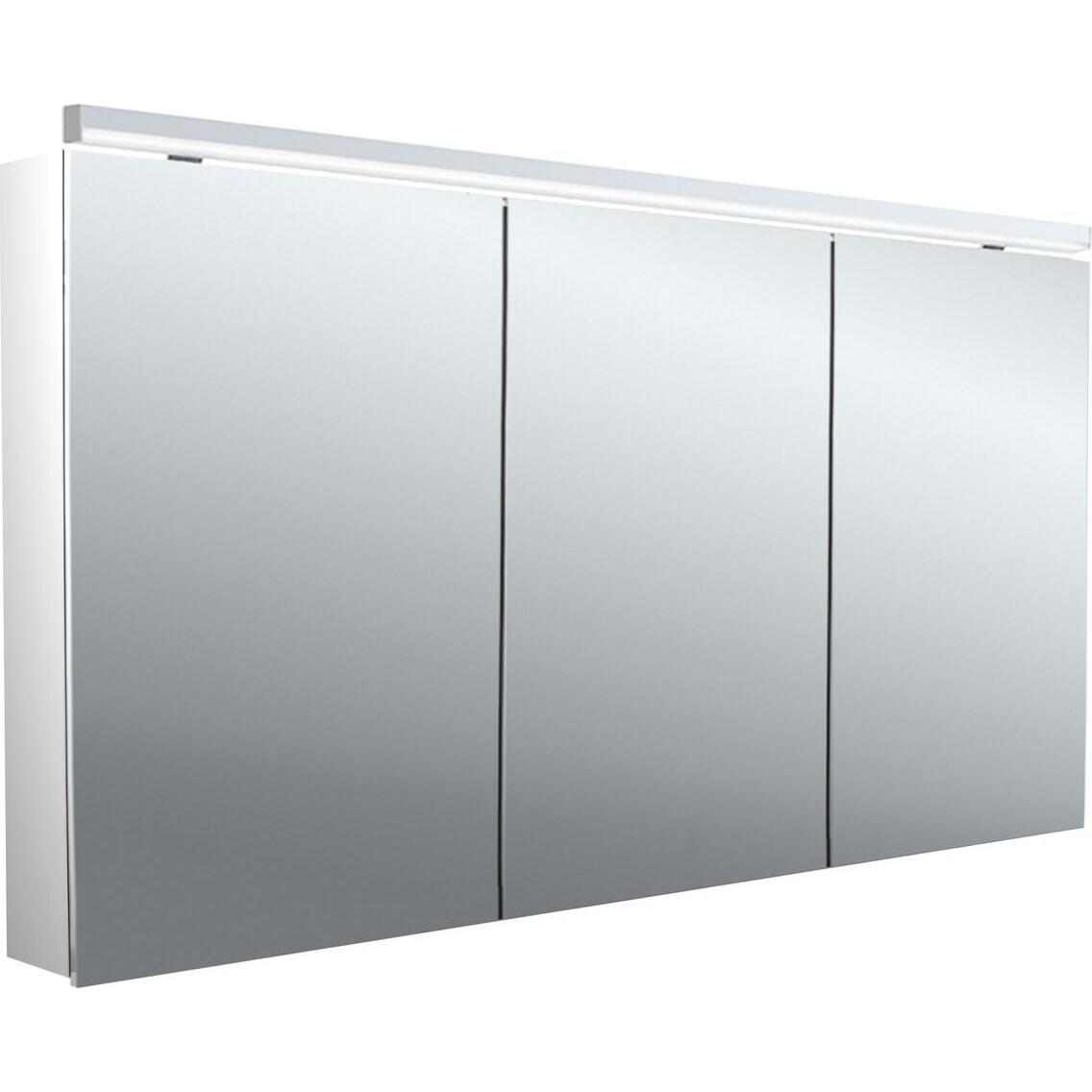 Emco, Spiegelschrank, flat 2 Classic LED Lichtspiegelschrank mit Aufsatzleuchte, 3 Türen, 1400x711x113mm, 979706506