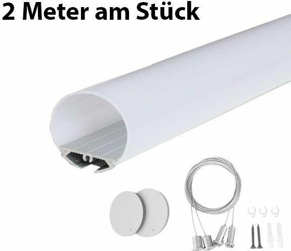 Image du produit Lumina Swiss Profil rond LED mat 200cm avec suspension à câble (200 cm, Intérieur)