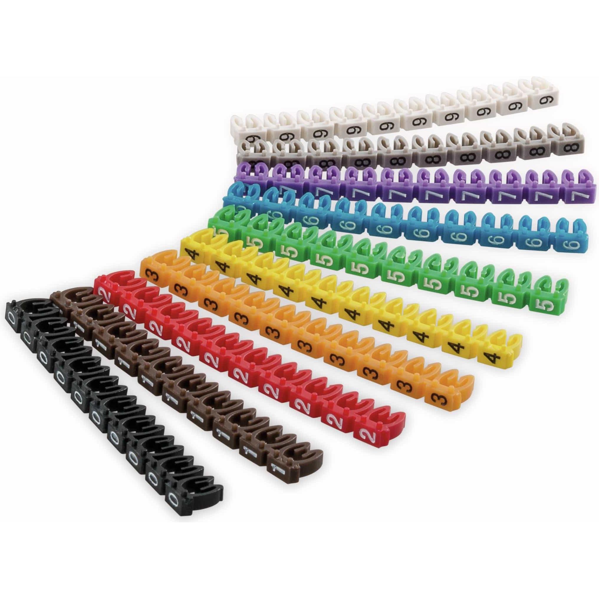 Thumbnail - Goobay, Kabelhalter, Kabelmarker-Clips "Ziffern 0-9", für Kabeldurchmesser bis 2,5 mm, 2.5 mm
