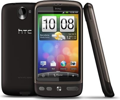 Actual product image HTC Desire - Brown/Black - Multilingual (576 GB, Black, 3.70", Single SIM, 5 Mpx, 3G)