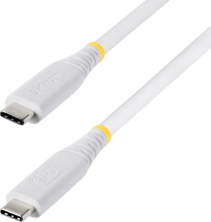 Produktbild StarTech .com CC1M40GUSB4TPW, 1 m, USB C, USB C, USB4 Gen 3x2, 40 Gbit/s, Weiss (1 m, USB 4, 240 W)