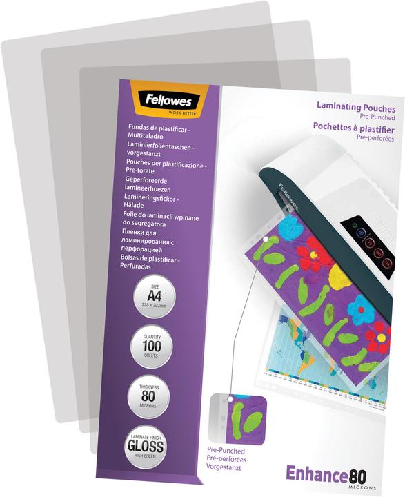 Produktbild Fellowes Enhance 80 (A4, 100 Stück, 80 µm)