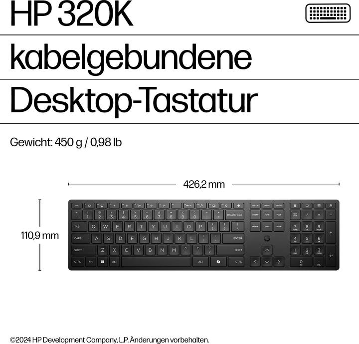 Image du produit HP 320K WD KBD Germany - German localiza (DE, Filaire)
