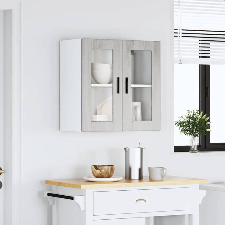 Immagine prodotto VidaXL Parete attrezzata per cucina con anta in vetro Porto Grey Sonoma Parete attrezzata per cucina (60 x 31 x 60 cm)