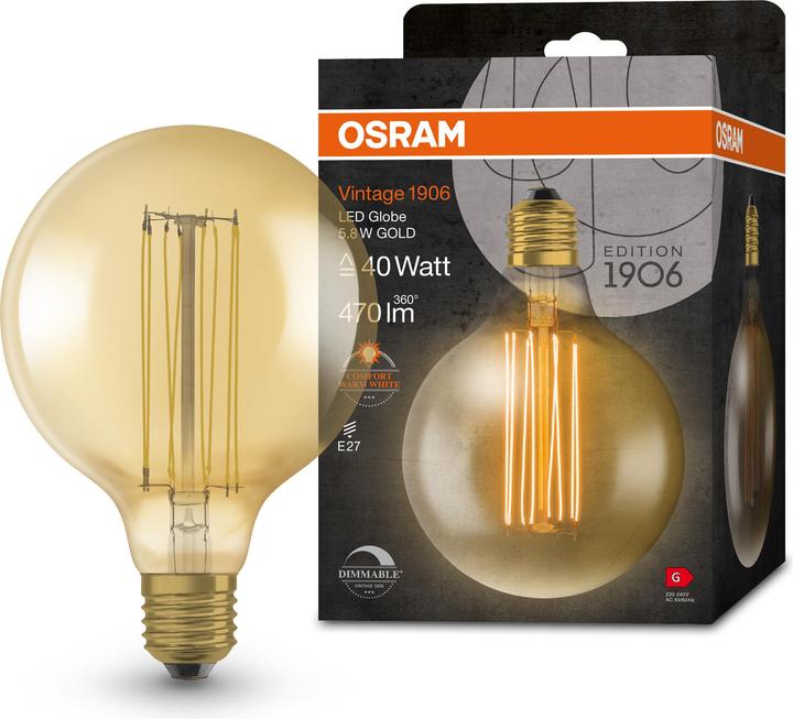 Produktbild Osram Vintage 1906 (E27, 5.80 W, 470 lm, 1 x, G)