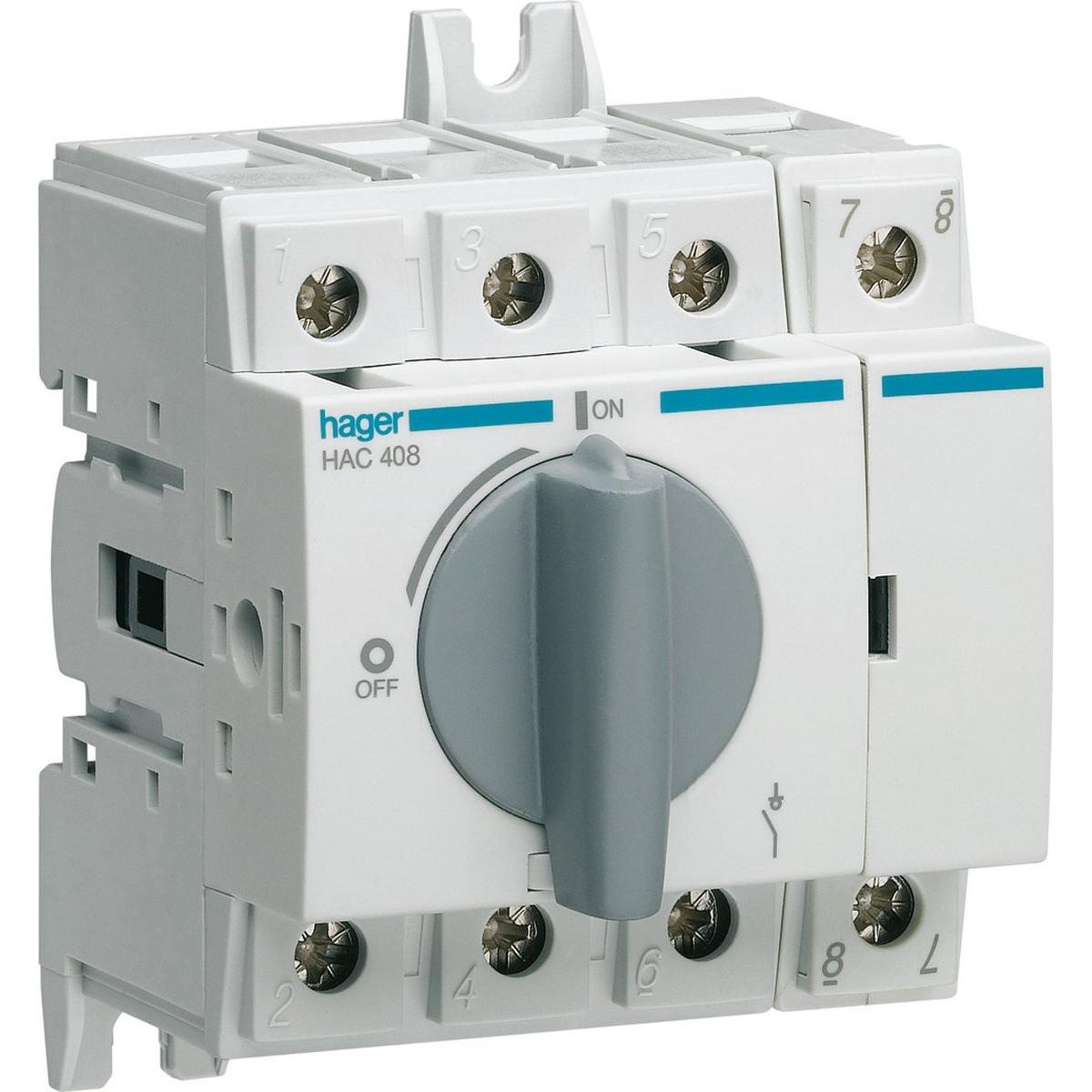 Hager Grigio Sezionatore Hage, Pulsante + Interruttore,