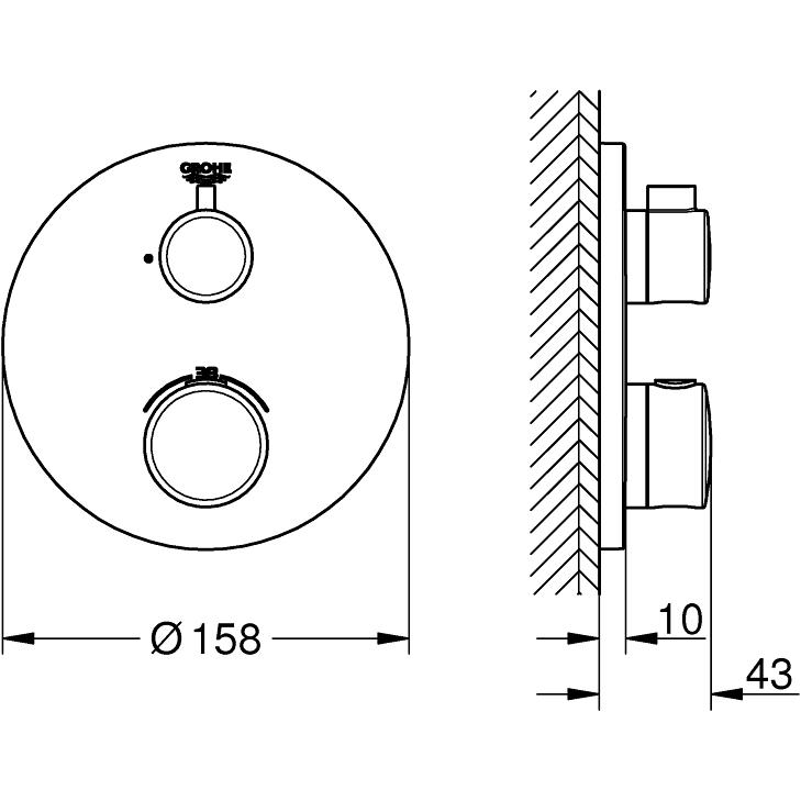 Thumbnail - Grohe, Badarmatur, Grohtherm Thermostat-Brausebatterie