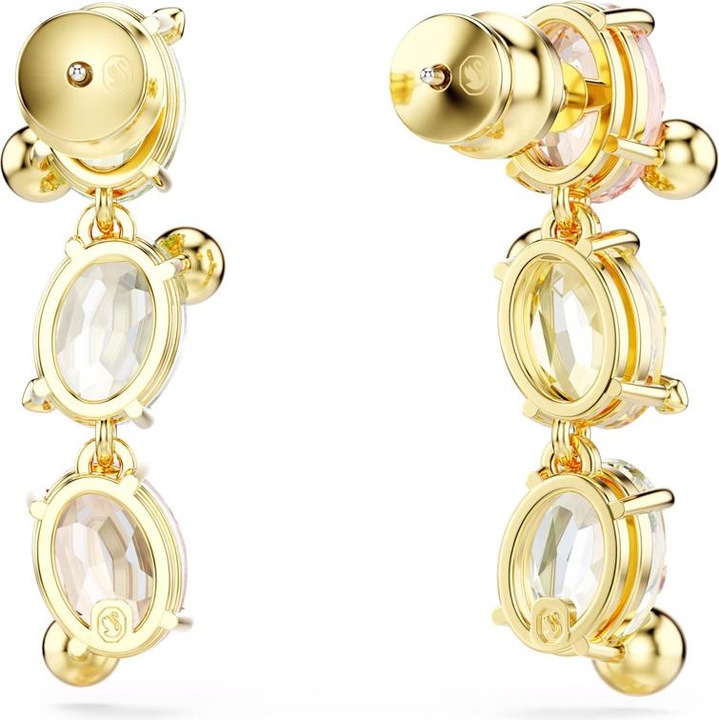 Produktbild Swarovski Gema Drop Ohrhänger Asymmetrisches Design Verschiedene Schliffe Mehrfarbig Gold (Swarovski Metall)