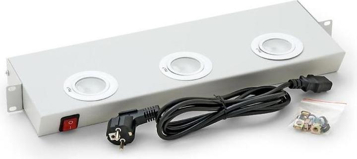 Rack-Leuchte - RAL 7035 - 1U - 48.3 cm (19")