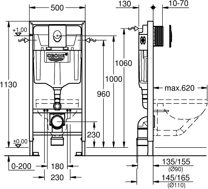 Produktbild Grohe Rapid SL 2-in-1 Set für WC