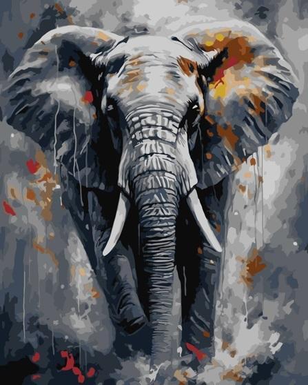 Qbee Malen nach Zahlen - Majestätischer Elefant 40x50cm