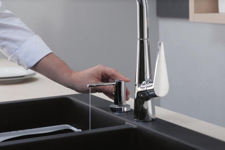 Image du produit hansgrohe Distributeur de liquide vaisselle/lotion A51, version encastrable, noir mat