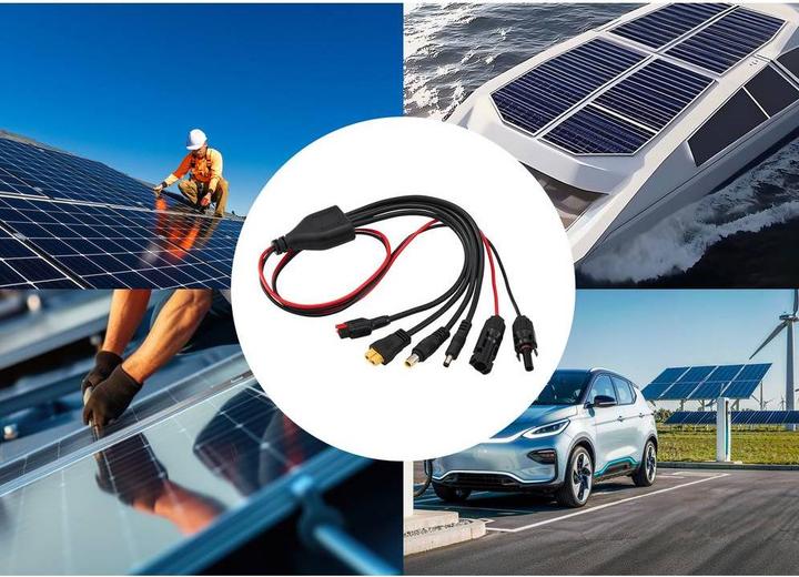 Produktbild Tru Components 4-in-1 PV-Solar-Adapterkabel 5,5 x 2,1 mm / 7,9 x 0,9 mm, Mini-Batterieanschluss