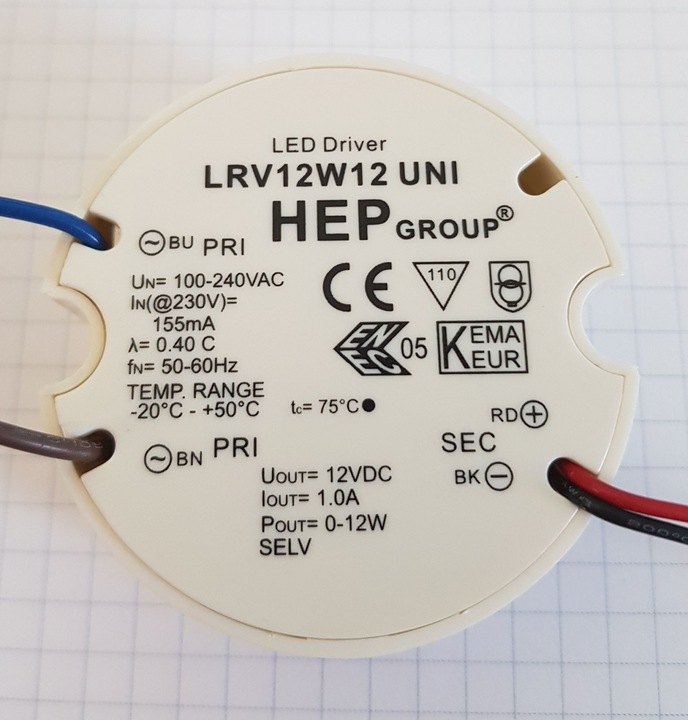 Produktbild Synergy 21 HEP Netzteil - 12V 12W - für Unterputzdose