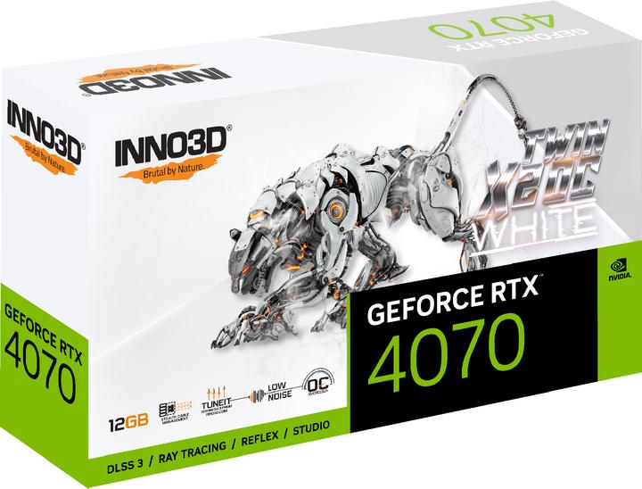 Immagine prodotto Inno3D GeForce RTX 4070 Twin X2 OC 12GB GDDR6X 3xDP 1xHDMI Bianco (12 GB)