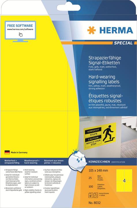 Actual product image HERMA Weatherproof shipping labels A4