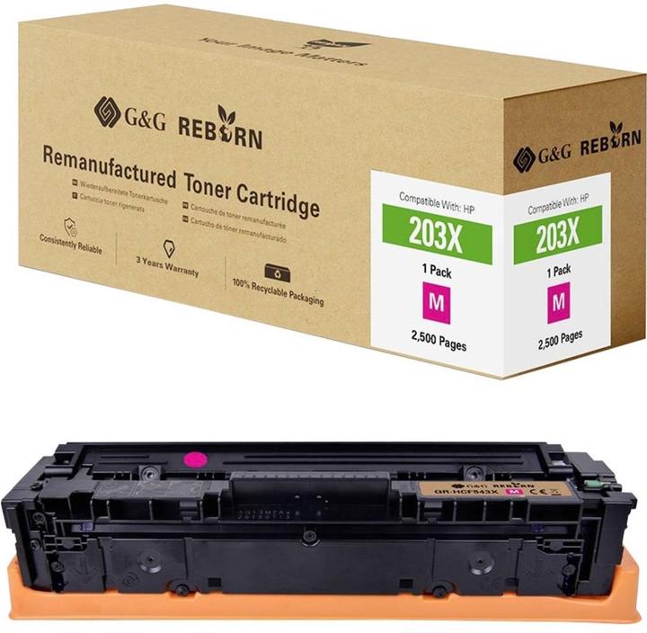 Image du produit G&G Toner de rechange HP 203X Compatible Magenta 2500 pages Reborn remanufacturé