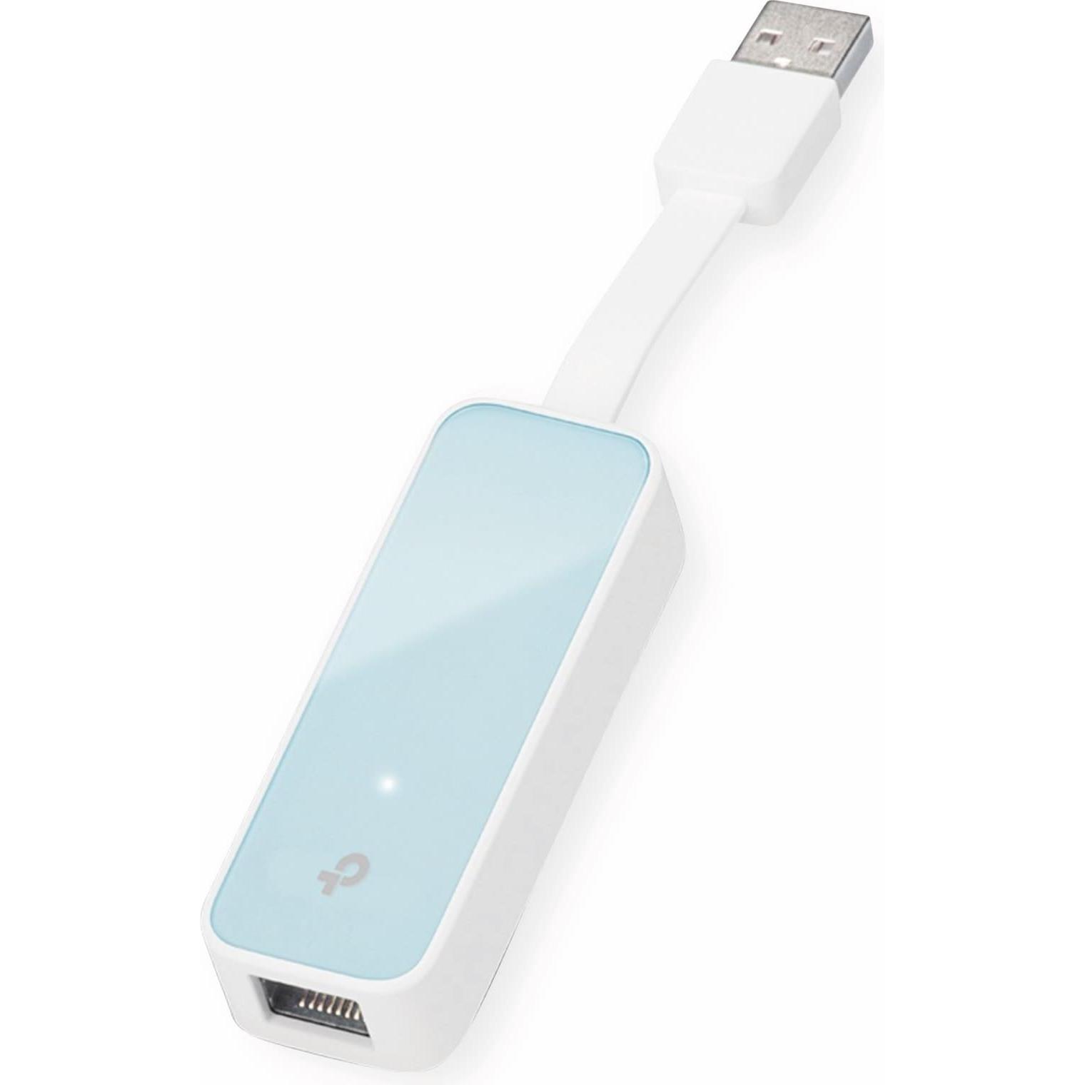 Thumbnail - TP-Link Ue200 (USB 2.0, RJ45 (1x)), Netzwerkadapter, Blau, Weiss