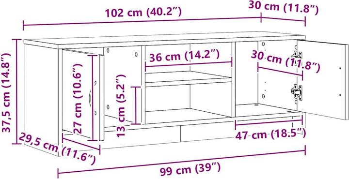 Produktbild vidaXL TV-Schrank (102 x 30 x 37.50 cm)