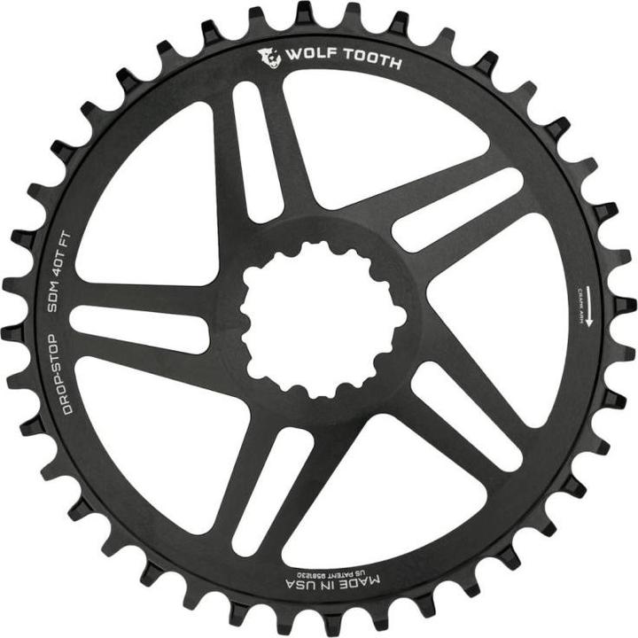 Actual product image Wolf Tooth SRAM BB30 Short Spindle Direct Mount chainring, 34 T., Drop-Stop B, black (34)