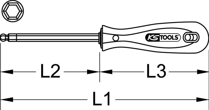 Produktbild KS Tools BERYLLIUMplus Schraubendreher (Innensechskant)