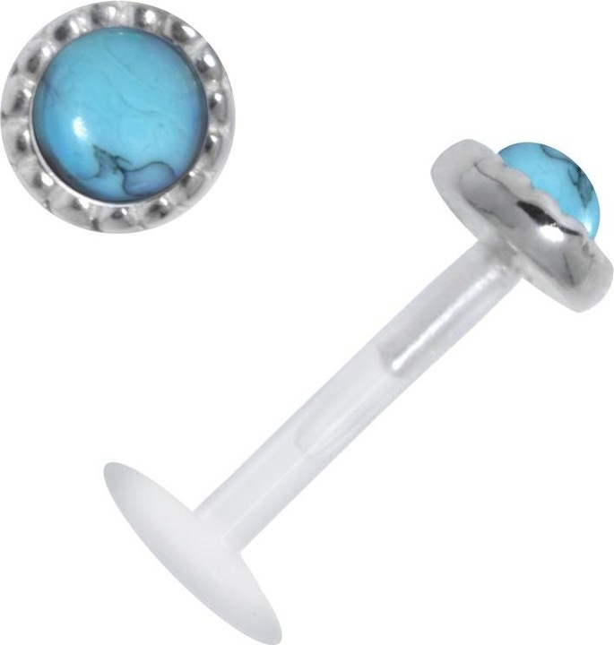 Produktbild Bijouteria Piercing für Lippe/Tragus (Bioplast, Schmuckstein, Silber 925)