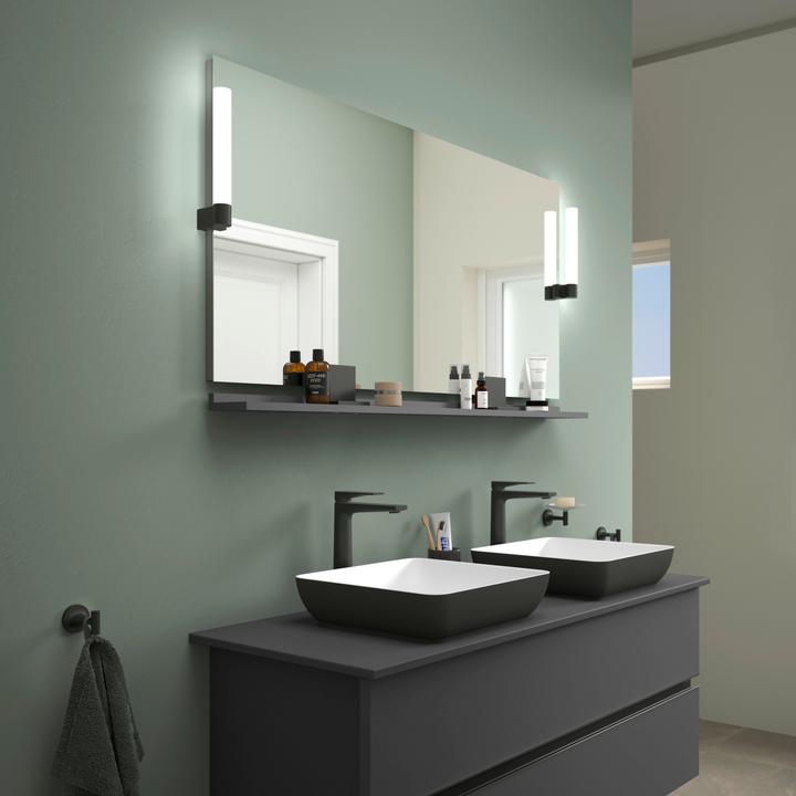 Actual product image Duravit Sivida shelf, holder diamond black matt, 1280x115x35mm
