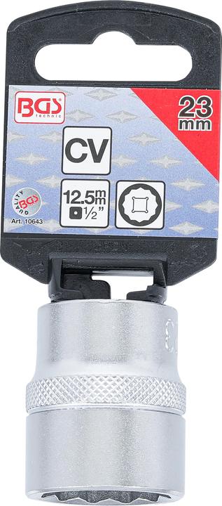 Immagine prodotto BGS Set di chiavi a bussola a dodici facce Trasmissione a bussola quadra 12,5 mm (1/2") SW 23 mm (23 mm)