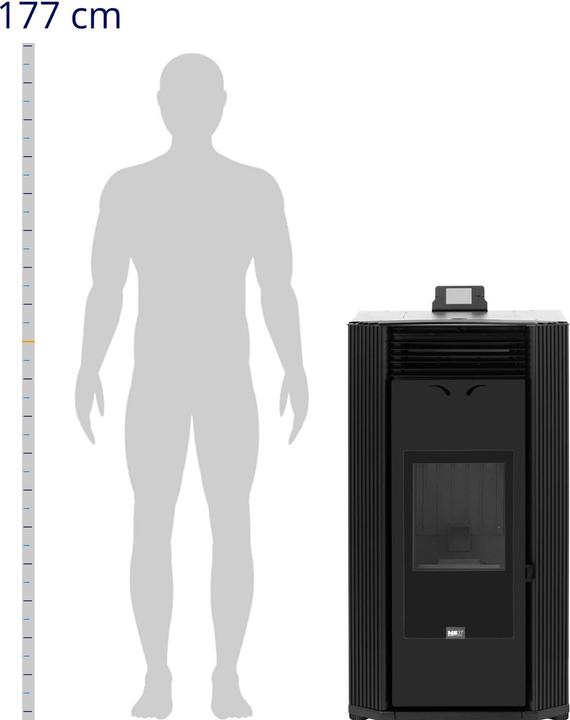 Produktbild MSW Pelletofen wasserführend 24 kW 400 m³ / 35 L Pellet-Kaminofen Pelletkamin