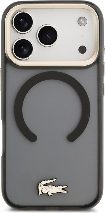 Immagine prodotto Lacoste Shockproof Transparent Frosted Gold Logo MagSafe Case for iPhone 17 Pro Black (Apple iPhone 17 Pro)
