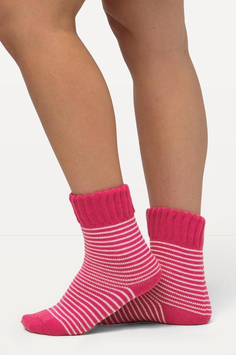 Produktbild Ulla Popken Kuschelsocken, 2er-Pack, Ringel, Rippbündchen (2er Pack, 50/56)