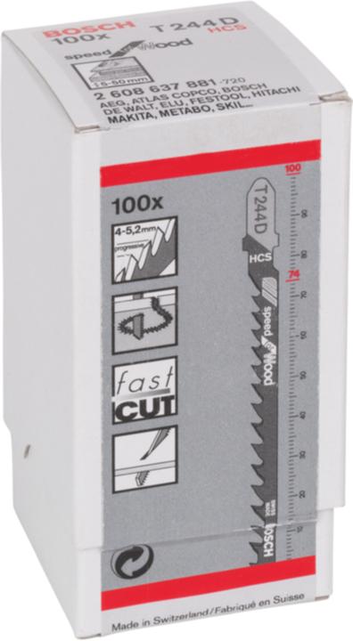 Produktbild Bosch Professional Zubehör Stichsägeblatt T 244 D Speed for Wood, 5er-Pack
