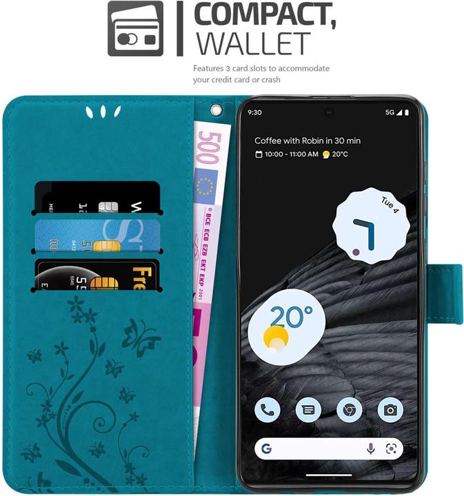 Actual product image Cadorabo Case for Google PIXEL 7 PRO Flower Book (Google Pixel 7 Pro)