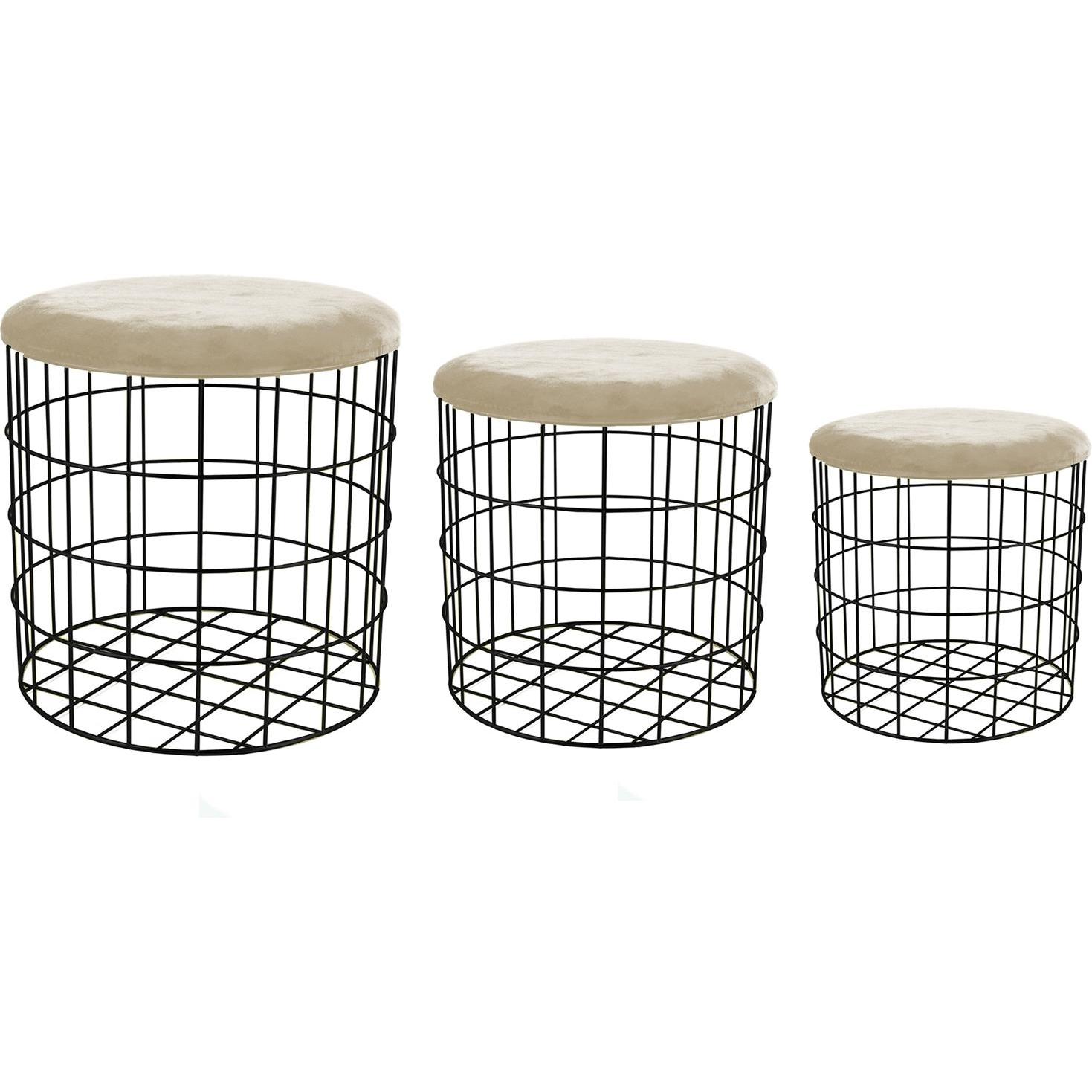 HTI-Living, Aufbewahrungskorb, Korb, Metall (3 x, 38 x 38 x 38 cm)