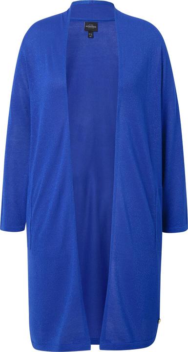 Produktbild Ulla Popken Long-Strickjacke, offene Form, V-Ausschnitt, Stehkragen (56)