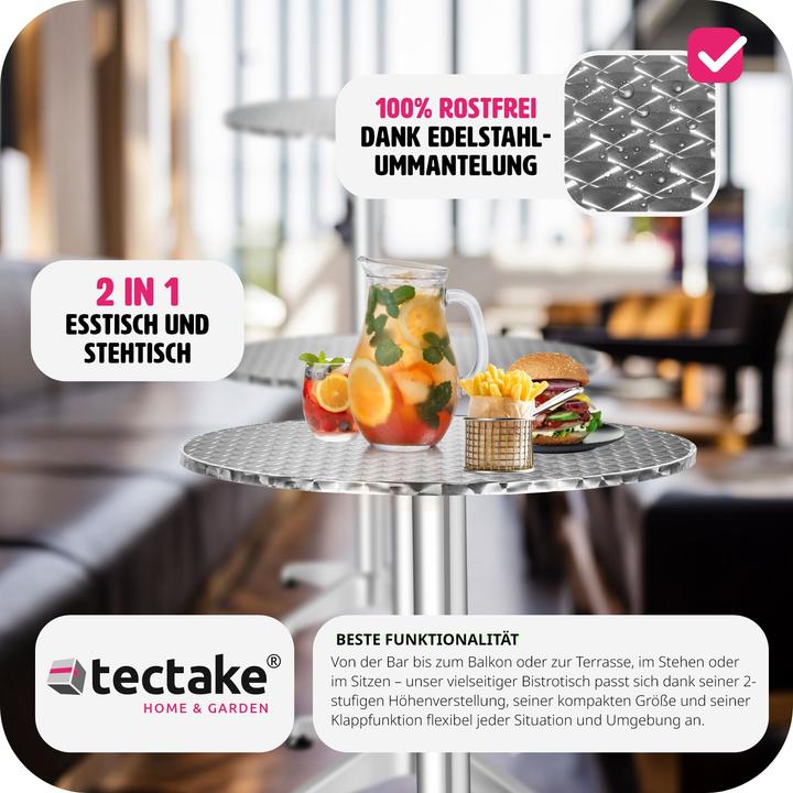 Produktbild tectake Bistrotisch (Ø 60 x 114 cm)