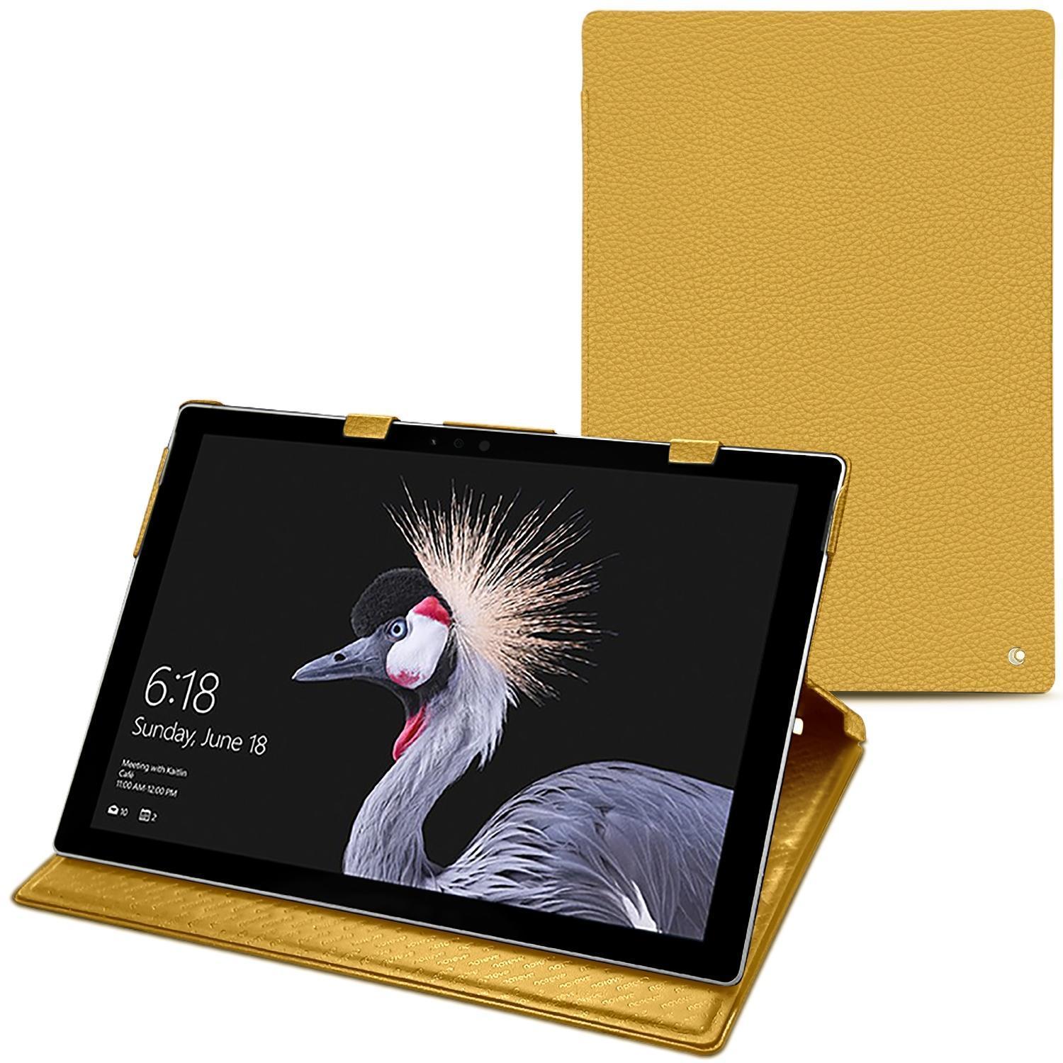 Noreve Lederschutzhülle vertikal (Surface Pro (2017)), Tablet Hülle, Orange