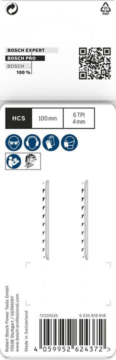 Actual product image Bosch Professional Zubehör PRO Wood precise T144DP Jigsaw blade, 100 mm, 2 pcs.