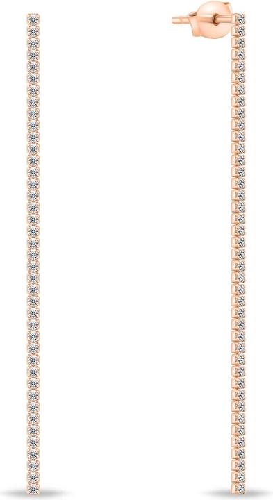 Actual product image Brilio Silver - Long shimmering bronze earrings EA994R