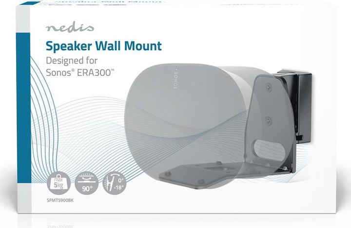 Actual product image Nedis Speaker holder - Compatible with: Sonos Era300 - wall - 5 kg - swivel/tilt - tiltable (1 pcs., Wall installation, Tiltable, Pivoting)