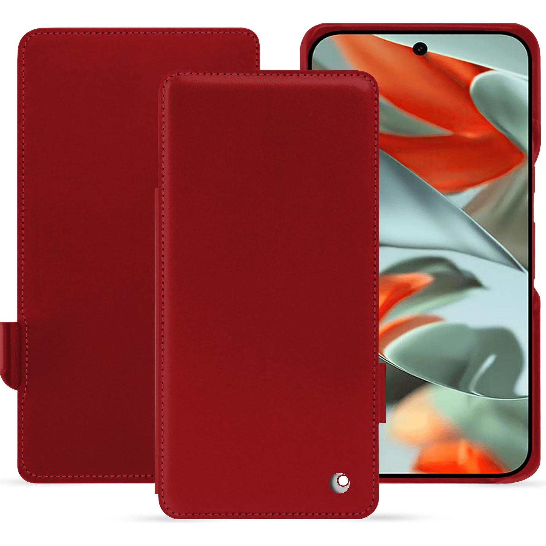 Noreve Lederschutzhülle horizontal (Google Pixel 9 Pro XL), Smartphone Hülle, Rot