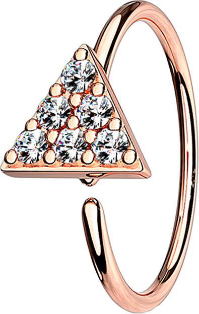 Produktbild Star Piercing Micro Piercing Ring rosegold Dreieck mit Kristall (Messing)