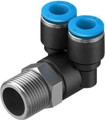 Produktbild Festo Y-Verschraubung, Druckluft, Messing, 56.7mm, R3/8″, Gewindestift